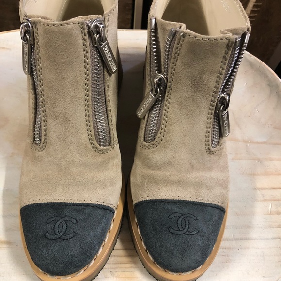 chanel two tone boots